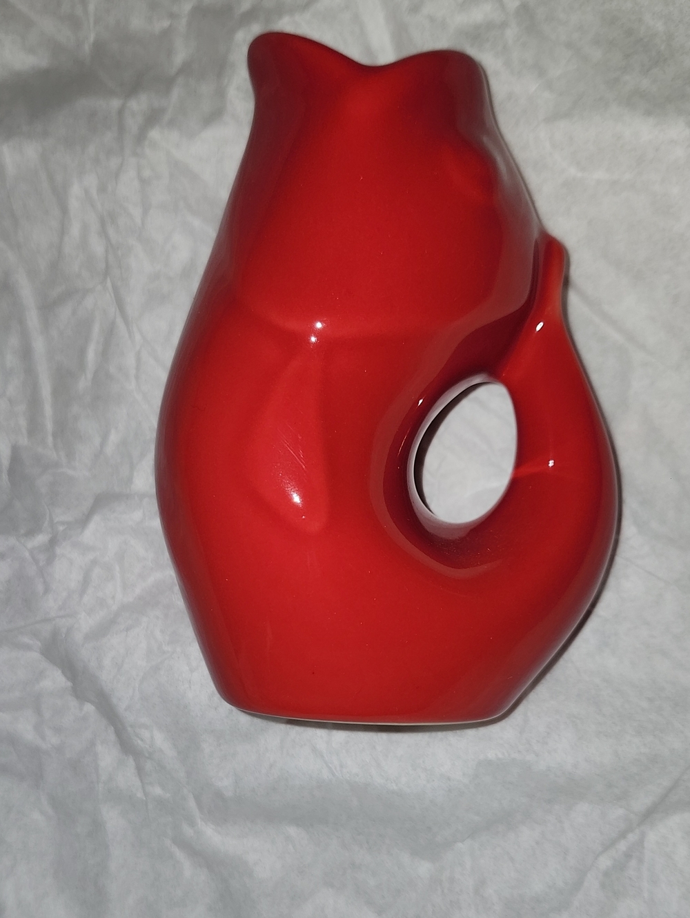 Red Ceramic Fish Gurgle Pot Vase/pitcher-